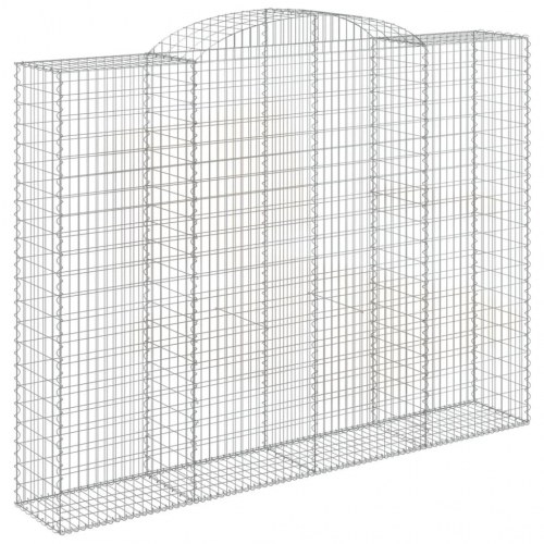 Buede gabionkurve - 7 stk. 300×50×220/240 cm i galvaniseret jern
