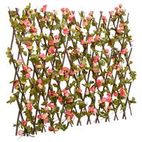 Espalier med kunstig vedbend 180x60 cm udvidelig mørk pink