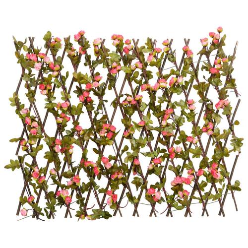 Espalier med kunstig vedbend 180x60 cm udvidelig mørk pink