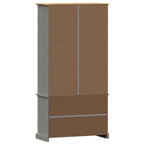 Glasskab VIGO 85x35x170 cm i massivt fyrretræ - grå