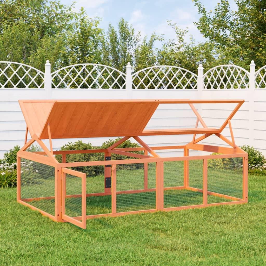Løbegård 200x112,5x74 cm massivt fyrretræ brun