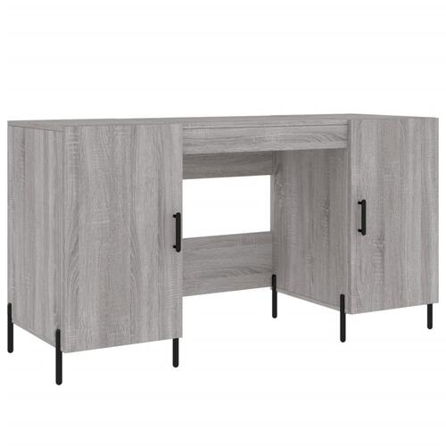 Skrivebord 140x50x75 cm konstrueret træ grå sonoma-eg