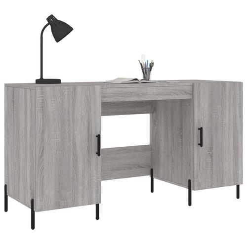 Skrivebord 140x50x75 cm konstrueret træ grå sonoma-eg