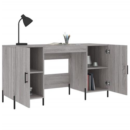 Skrivebord 140x50x75 cm konstrueret træ grå sonoma-eg