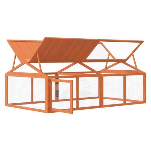 Løbegård 200x112,5x74 cm massivt fyrretræ brun
