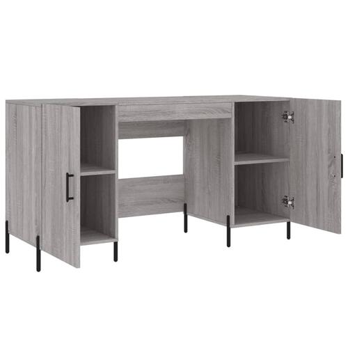 Skrivebord 140x50x75 cm konstrueret træ grå sonoma-eg