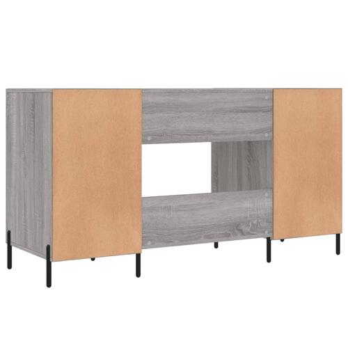 Skrivebord 140x50x75 cm konstrueret træ grå sonoma-eg