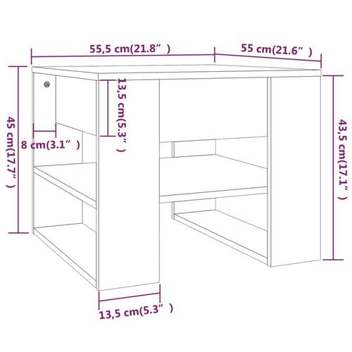 Sofabord 55,5x55x45 cm konstrueret træ betongrå