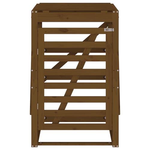 Skraldespandsskjuler 84x90x128,5 cm massivt fyrretræ brun