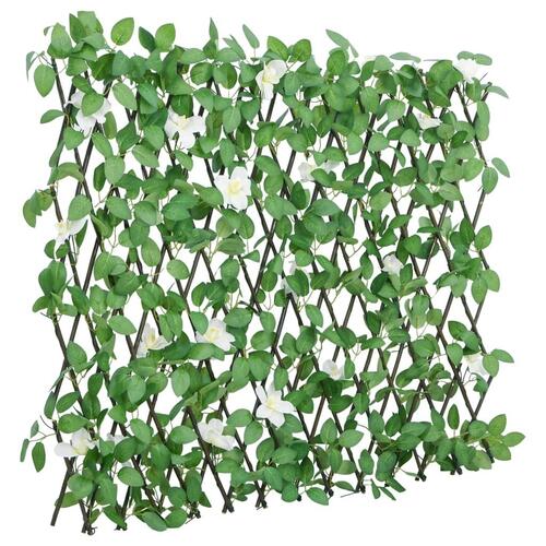 Espalier med kunstig vedbend 186x30 cm udvidelig grøn