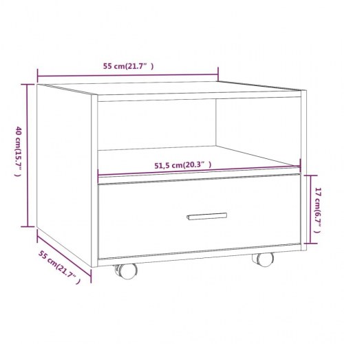 Sofabord 55x55x40 cm konstrueret træ sort