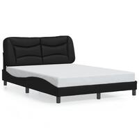 Sengeramme med LED-lys 120x200 cm kunstlæder sort