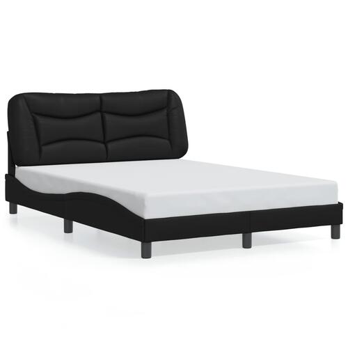 Sengeramme med LED-lys 120x200 cm kunstlæder sort