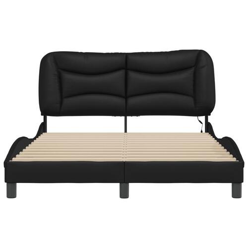 Sengeramme med LED-lys 120x200 cm kunstlæder sort