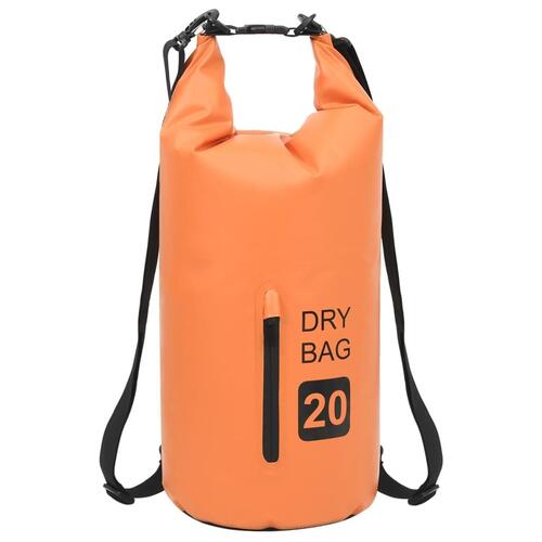 Vandtæt tørpose m. lynlås 20 l PVC orange