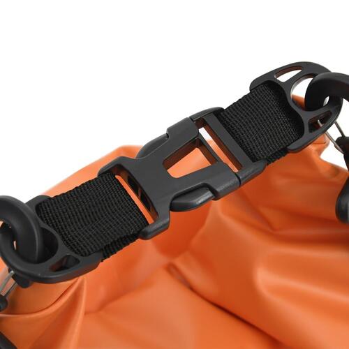 Vandtæt tørpose m. lynlås 20 l PVC orange