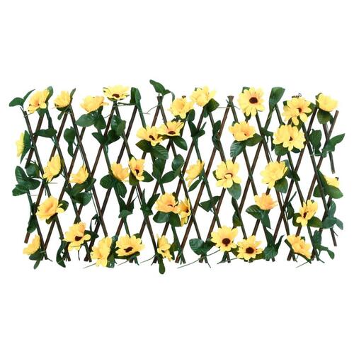 Espalierer med kunstig vedbend 5 stk. 180x20 cm udvidelig gul