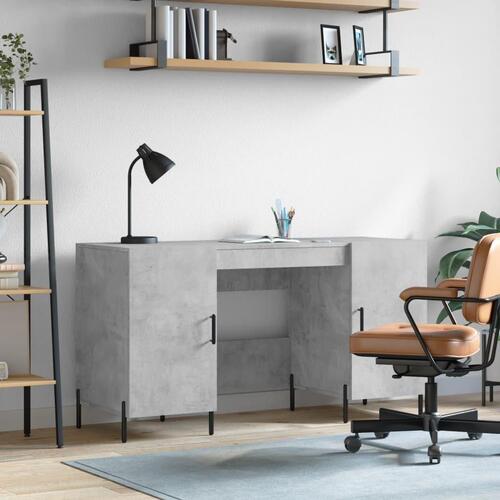 Skrivebord 140x50x75 cm konstrueret træ betongrå