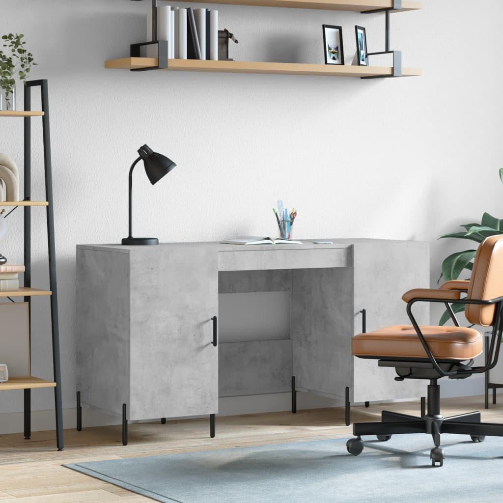 Skrivebord 140x50x75 cm konstrueret træ betongrå