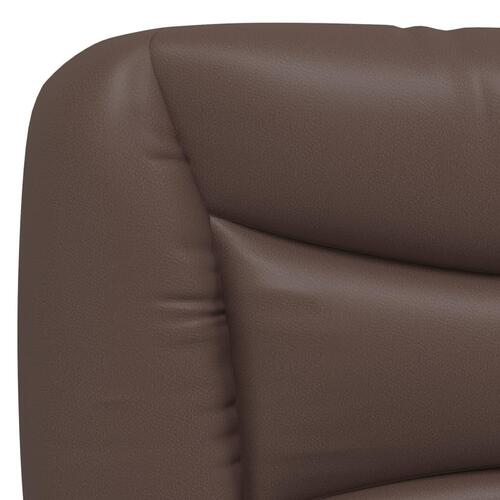Sengeramme med LED-lys 140x190 cm kunstlæder brun