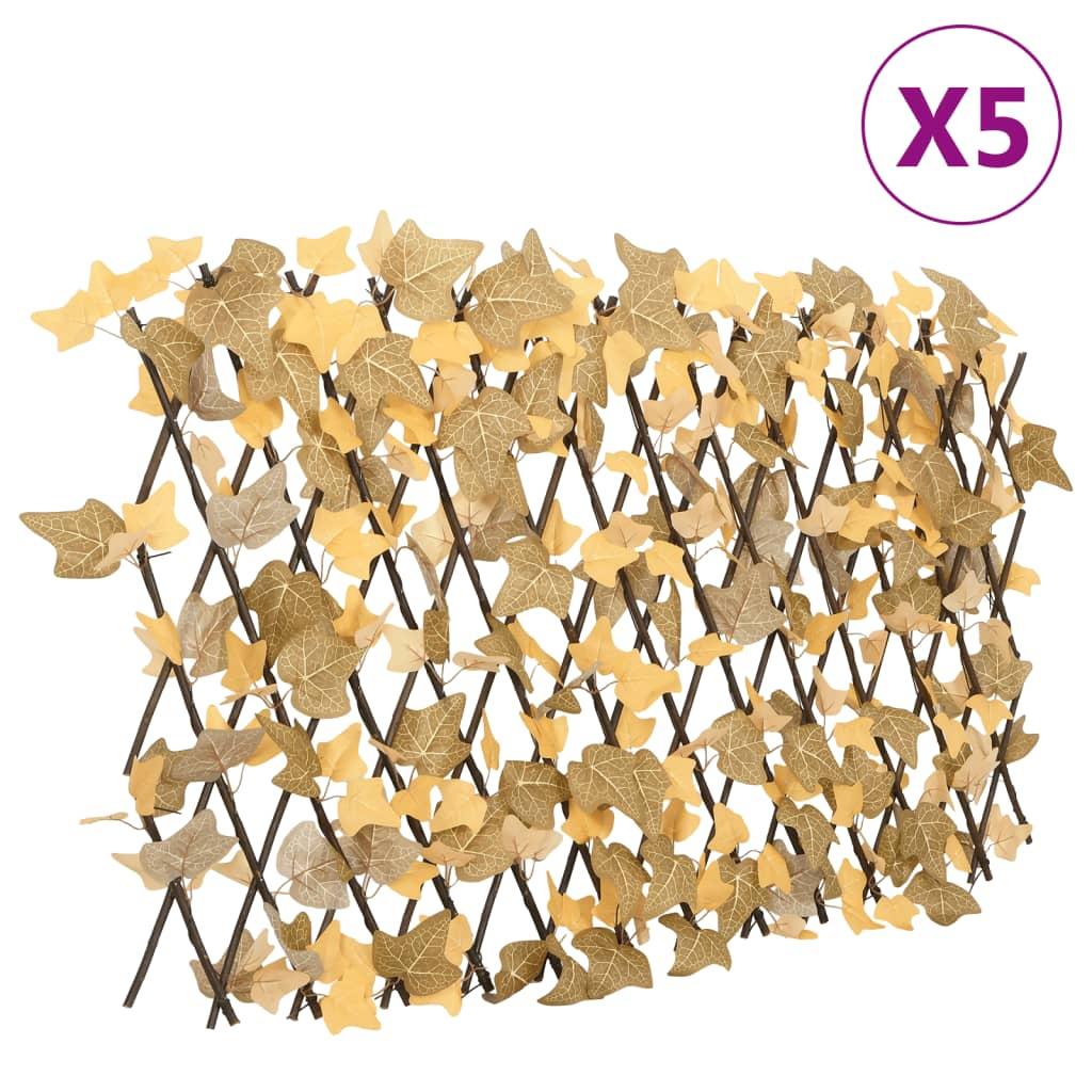 Espalierer med kunstige ahornblade 5 stk. 180x60 cm orange