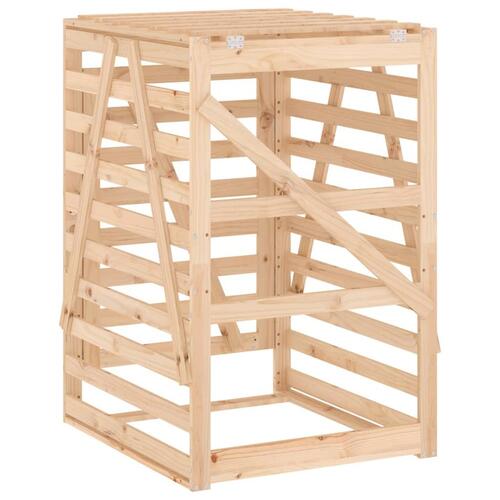 Skraldespandsskjuler 84x90x128,5 cm massivt fyrretræ