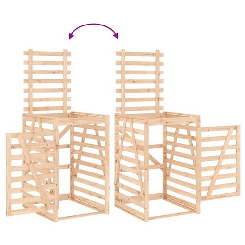 Skraldespandsskjuler 84x90x128,5 cm massivt fyrretræ