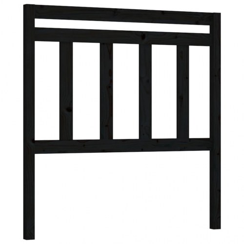 Sengegavl 106×4×100 cm i massivt fyrretræ - sort