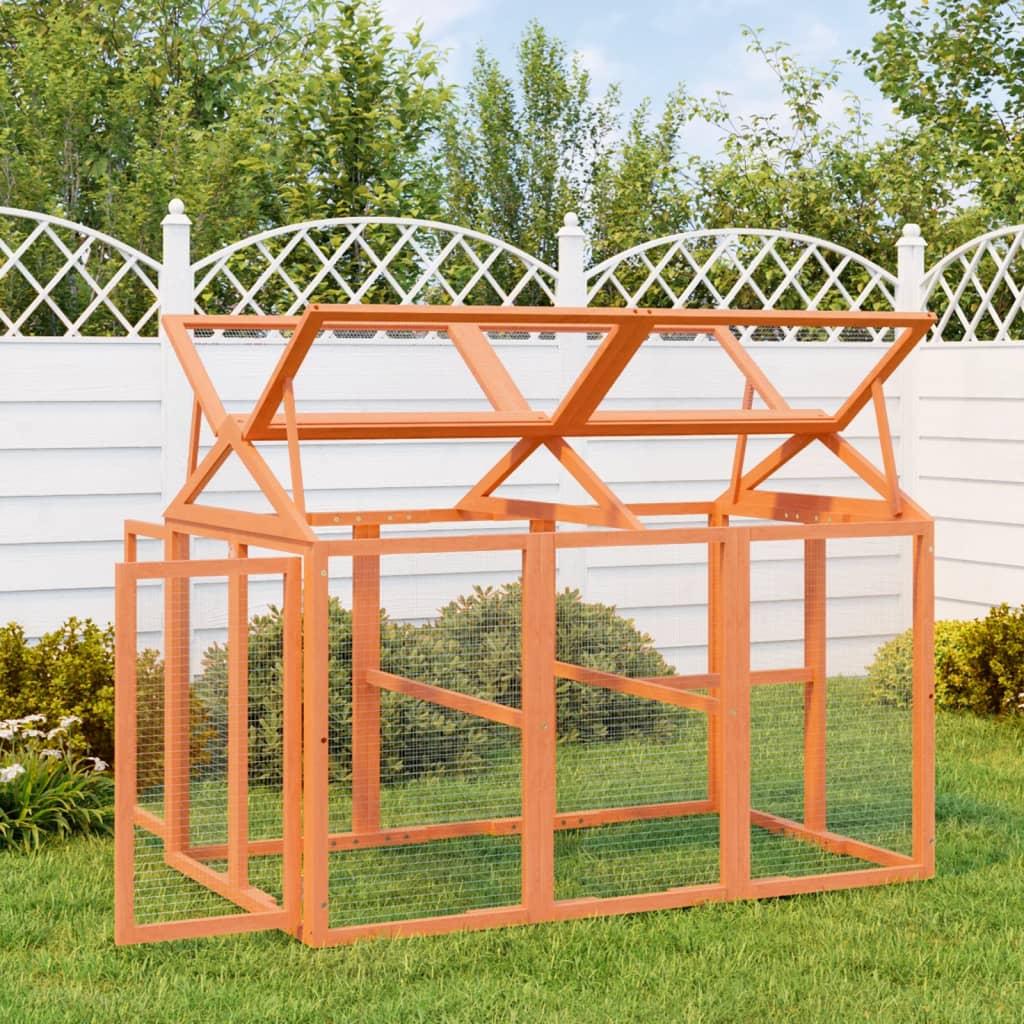 Løbegård 141x94x104 cm massivt fyrretræ brun