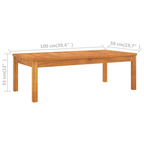 Sofabord 100x50x33 cm massivt akacietræ