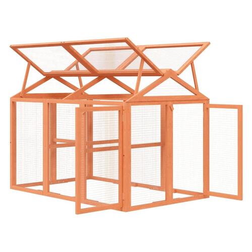 Løbegård 141x94x104 cm massivt fyrretræ brun
