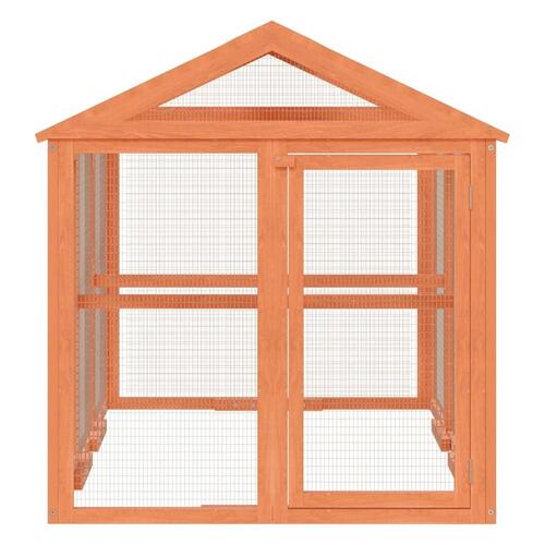 Løbegård 141x94x104 cm massivt fyrretræ brun