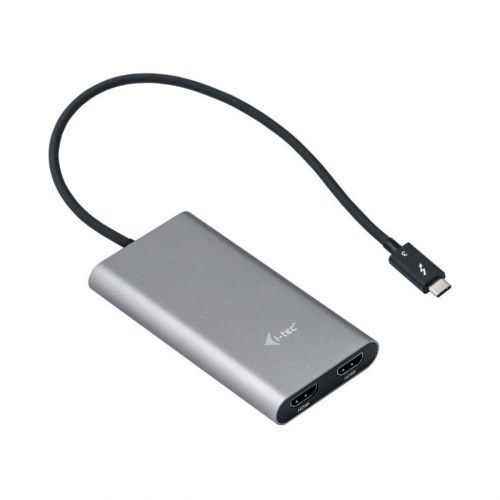 I-Tec HDMI Adapter TB3DUAL4KHDMI - Thunderbolt 3 til dobbelt HDMI (grå)