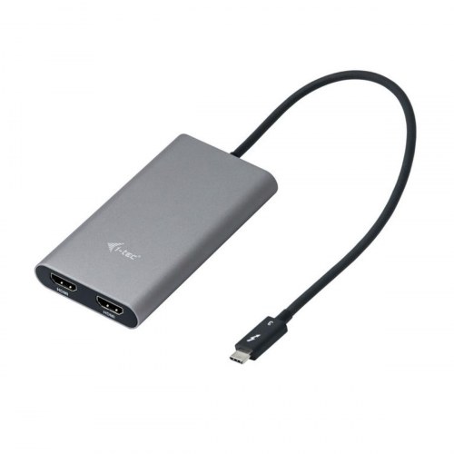 I-Tec HDMI Adapter TB3DUAL4KHDMI - Thunderbolt 3 til dobbelt HDMI (grå)
