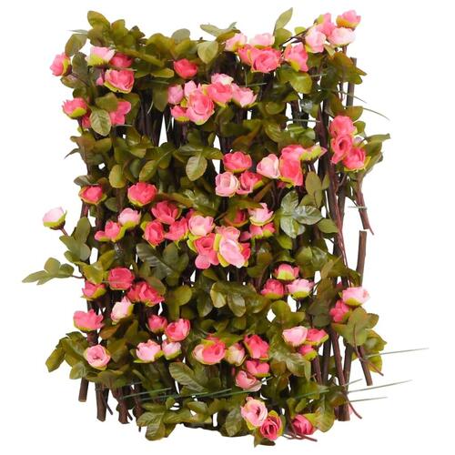Espalierer med kunstig vedbend 5 stk. 180x20 cm udvidelig pink