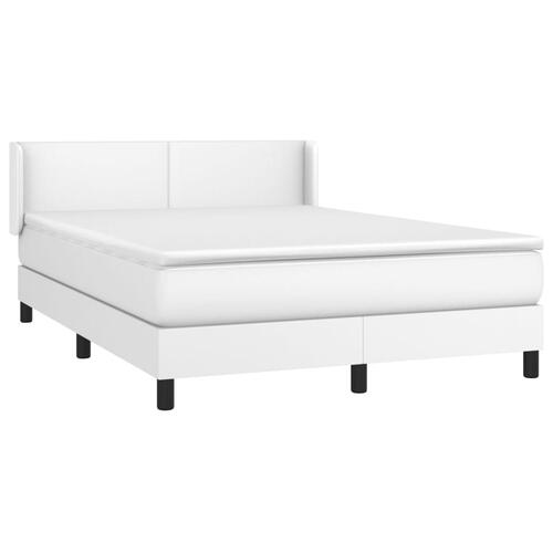 Kontinentalseng med madras 140x190 cm kunstlæder hvid