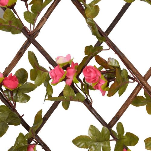 Espalierer med kunstig vedbend 5 stk. 180x20 cm udvidelig pink