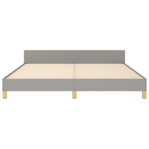 Sengeramme med justerbar sengegavl 160×200 cm - stof, lysegrå