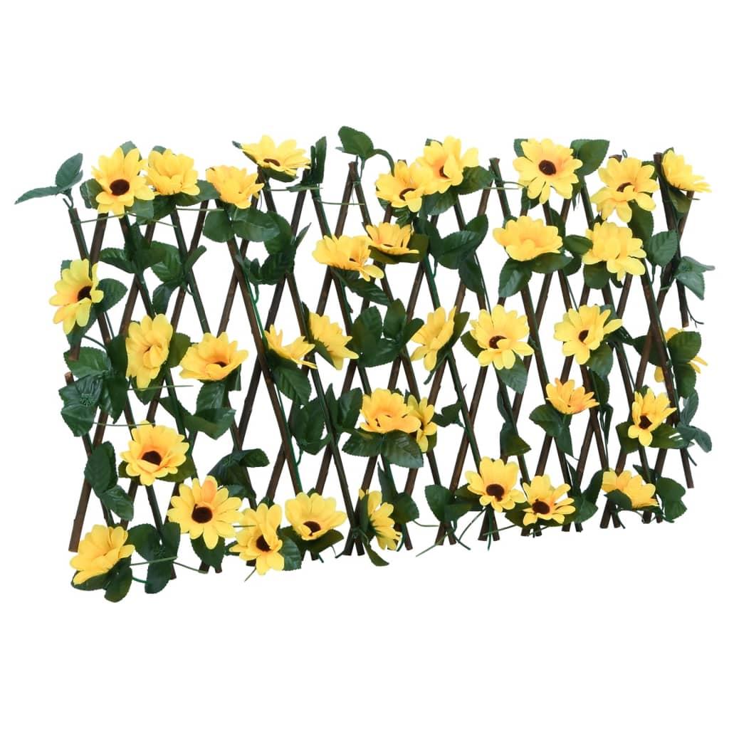 Espalier med kunstig vedbend 180x20 cm udvidelig gul