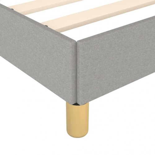 Sengeramme med justerbar sengegavl 160×200 cm - stof, lysegrå