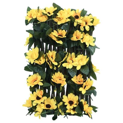 Espalier med kunstig vedbend 180x20 cm udvidelig gul