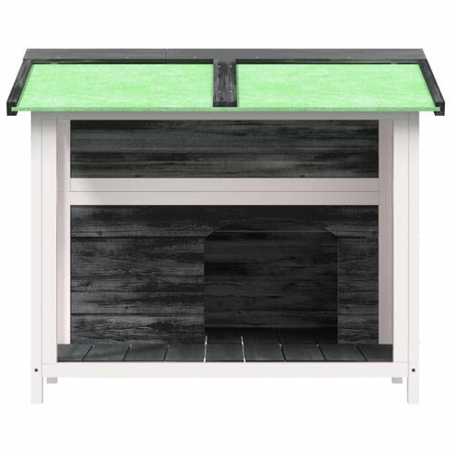 Hundehus 96x87x80,5 cm massivt fyrretræ grå