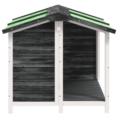 Hundehus 96x87x80,5 cm massivt fyrretræ grå