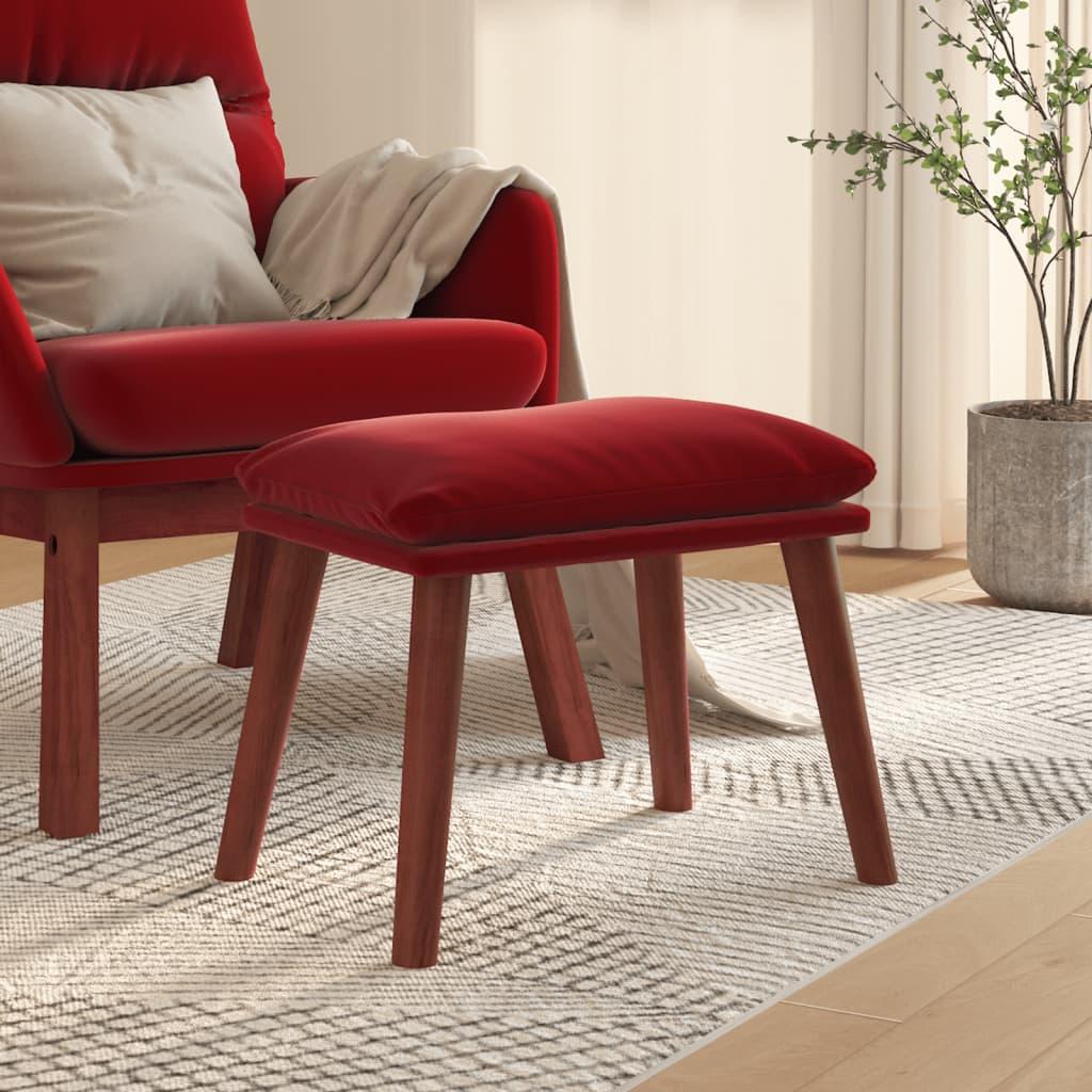 Fodskammel 45x29,5x35 cm fløjl vinrød