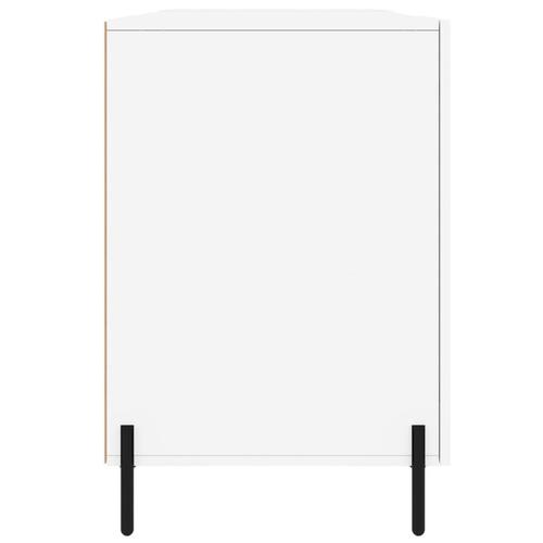 Skrivebord 140x50x75 cm konstrueret træ hvid højglans