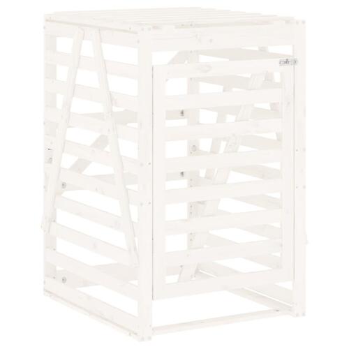 Skraldespandsskjuler 84x90x128,5 cm massivt fyrretræ hvid