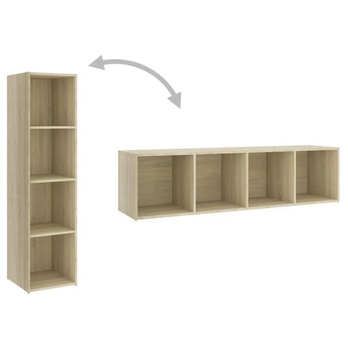 Tv-skabe 2 stk. 142,5x35x36,5 cm konstrueret træ sonoma-eg