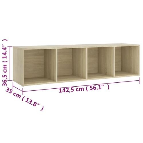 Tv-skabe 2 stk. 142,5x35x36,5 cm konstrueret træ sonoma-eg