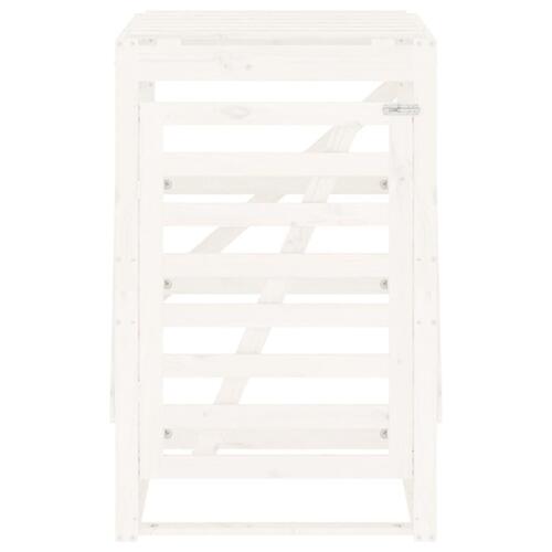 Skraldespandsskjuler 84x90x128,5 cm massivt fyrretræ hvid