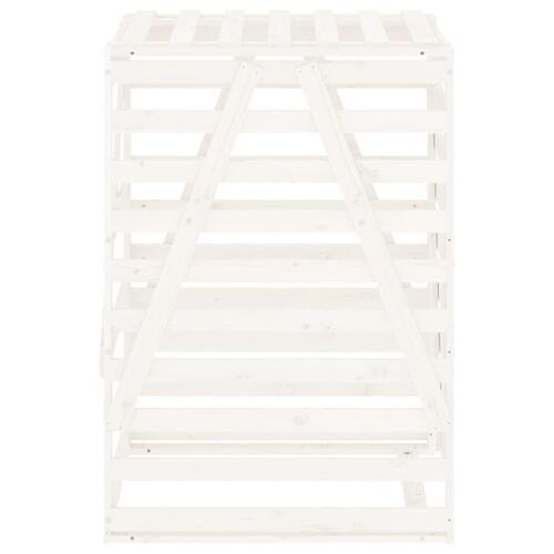 Skraldespandsskjuler 84x90x128,5 cm massivt fyrretræ hvid